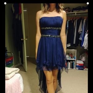 High low prom dress navy